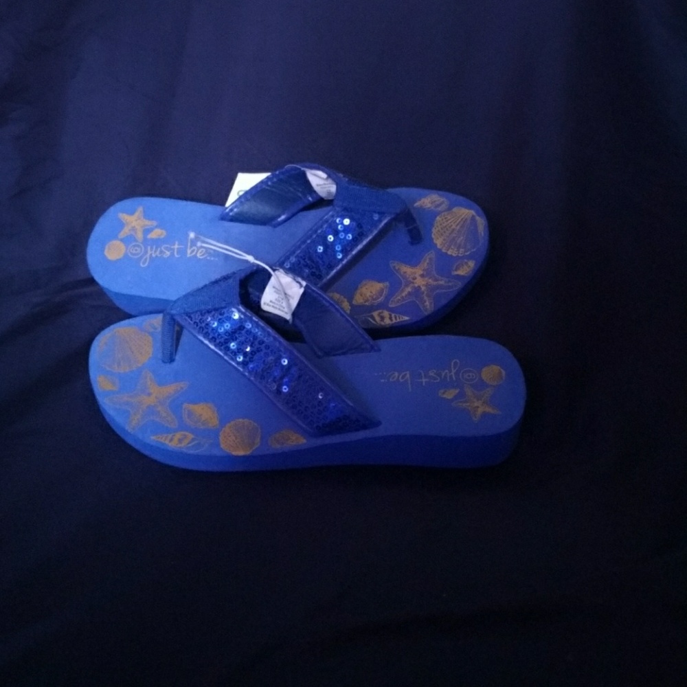 Blue seashell sandals